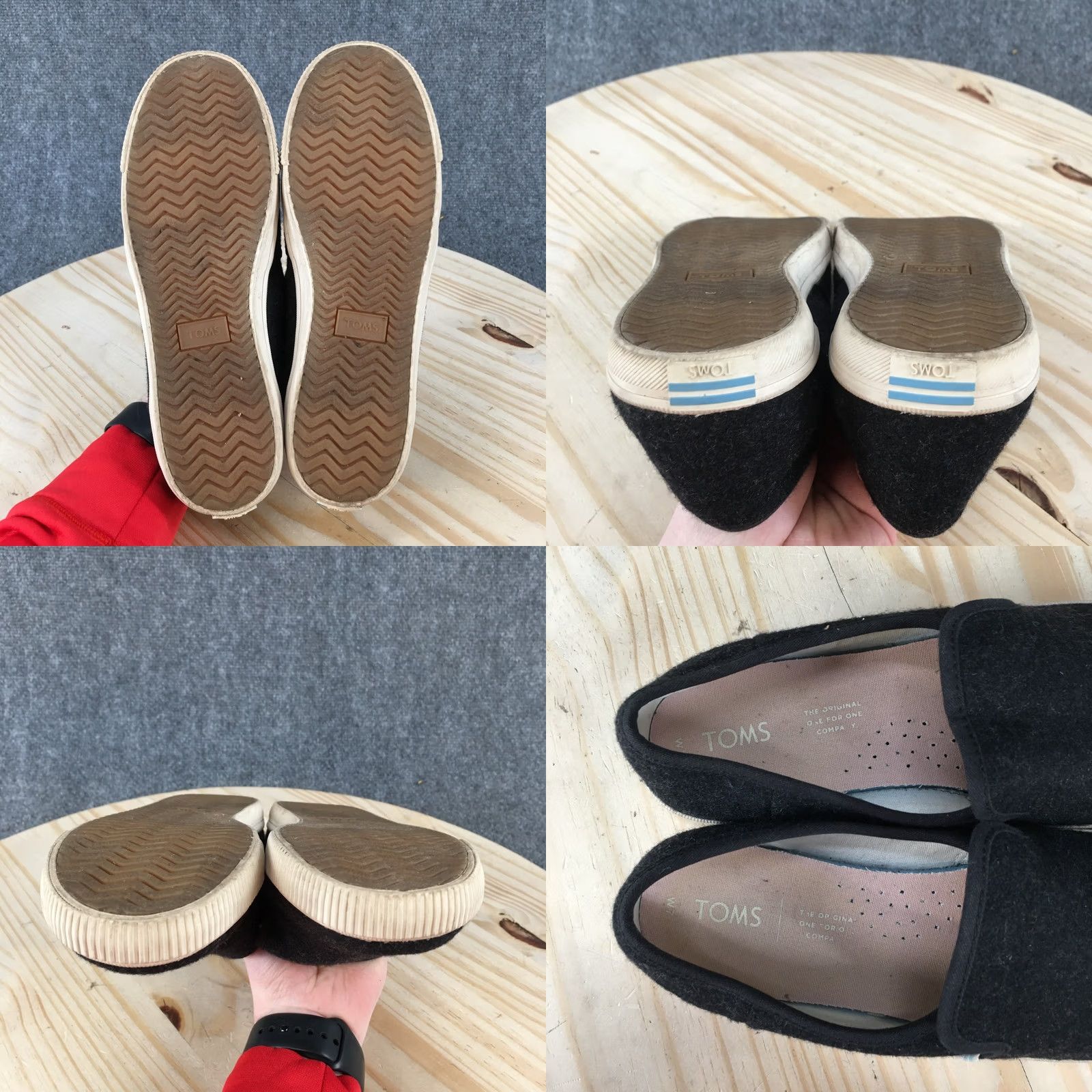 Toms TOMS Shoes Womens 7 Clemente Slip-On Sneakers Black Wool Low Top Comfort Casual Walking 10014132 Size M / US 6-8 / IT 42-44 - 9 Thumbnail