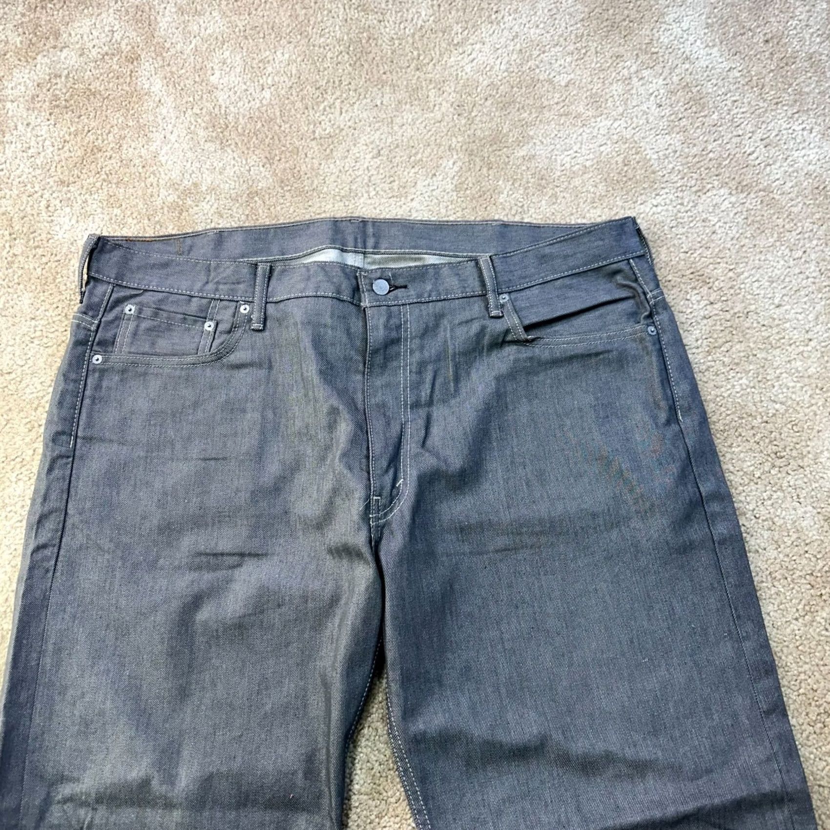Levi's Levi's 569 Loose Straight Jeans Mens 42x30 Gray Denim Baggy 90s Grunge Distressed Relaxed Fit Bag Loops 5-Pocket Denim Jeans Size US 42 / EU 58 - 2 Thumbnail
