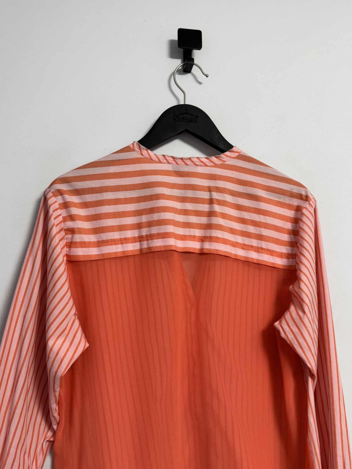 Sandro Sandro Women’s Pink Orange Striped Blouse Tunic 3/4 Sleeve Size XS / US 0-2 / IT 36-38 - 13 Thumbnail