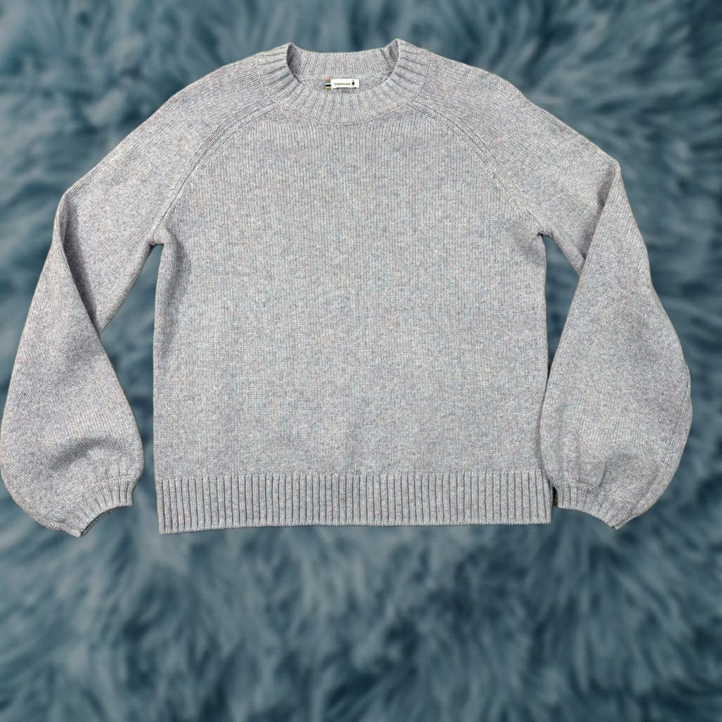 Smartwool SmartWool Womens Crewneck Sweater Blue Marled Wool Blend L Raglan Long Sleeve Pullover Casual Fall Winter Shirt Womens Size L / US 10 / IT 46 - 1 Thumbnail