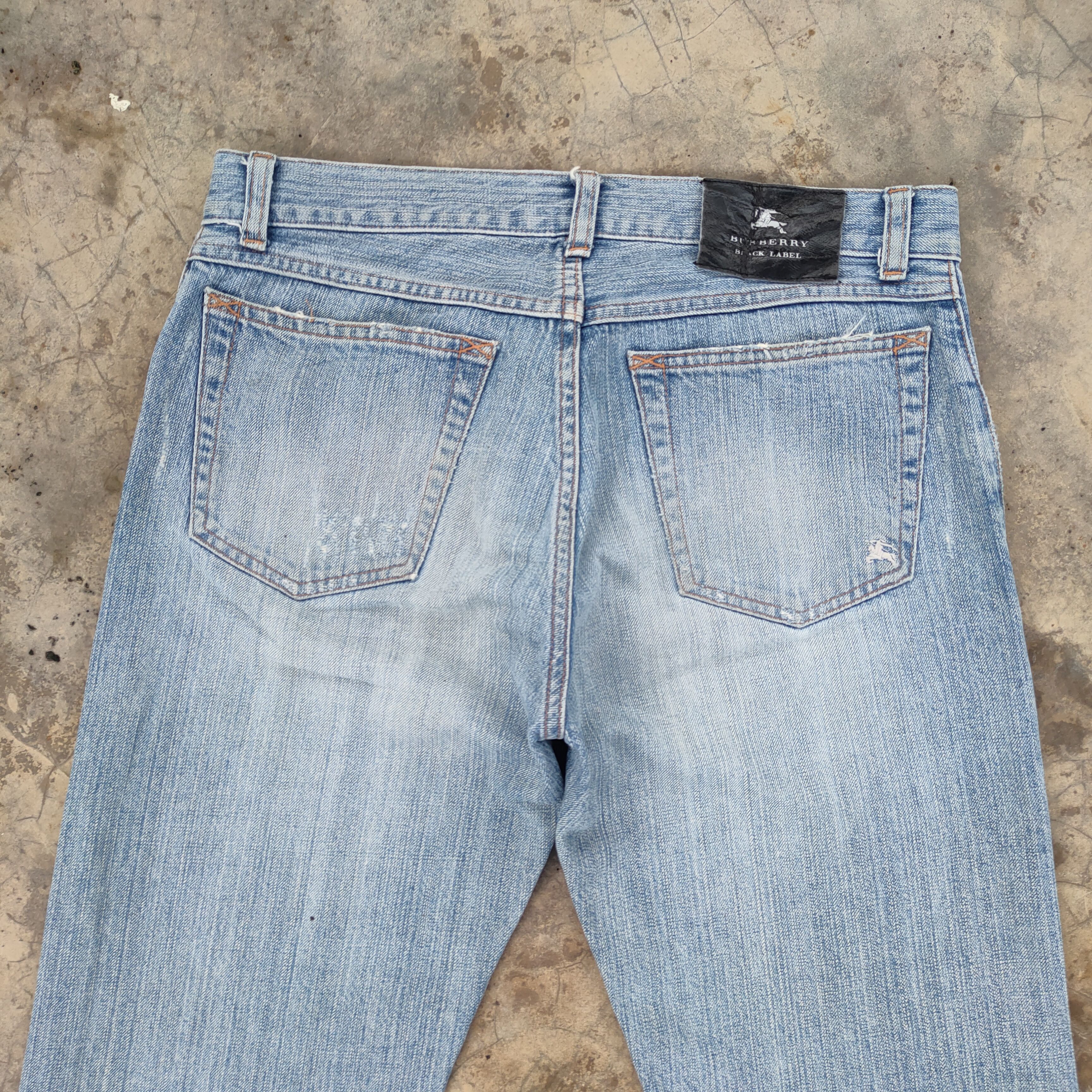 Black Label × Burberry × Jean VINTAGE BURBERRY BLACK JEANS DISTRESSED DENIM JEANS PANTS Size US 31 - 9 Thumbnail