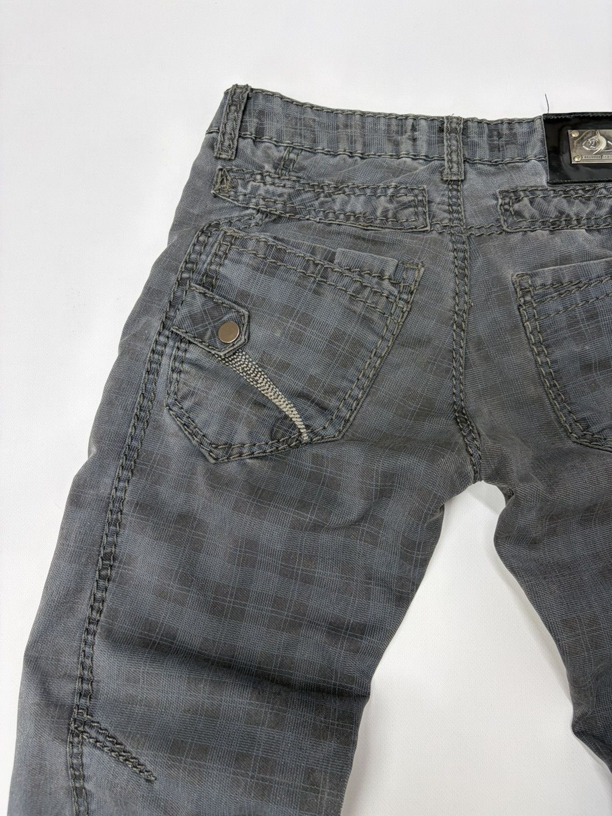 If Six Was Nine Vintage Diesel D&G Style Y2K Biker Panel Denim Jeans Grey Size US 32 / EU 48 - 15 Thumbnail