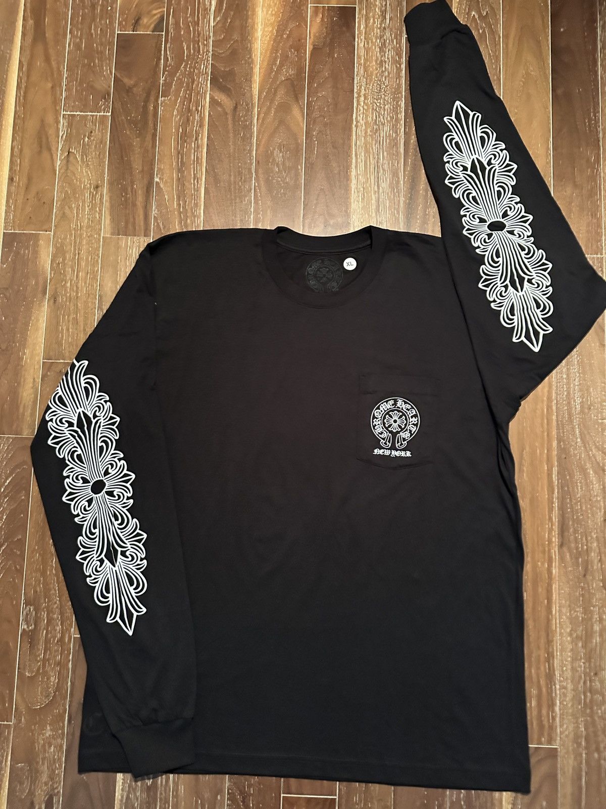 Chrome Hearts Crazy Faded Vintage 90s Chrome Hearts Floral LS Tee