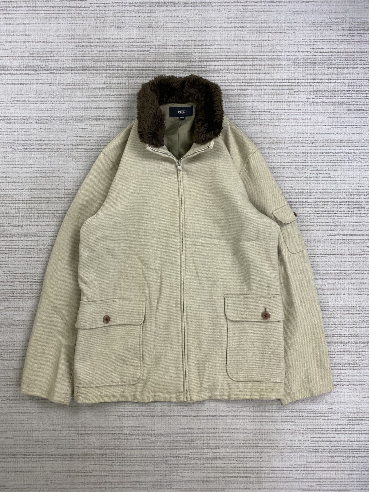 Vintage Yohji Yamamoto Ined Sherpa Collar Zipper Wool Jacket