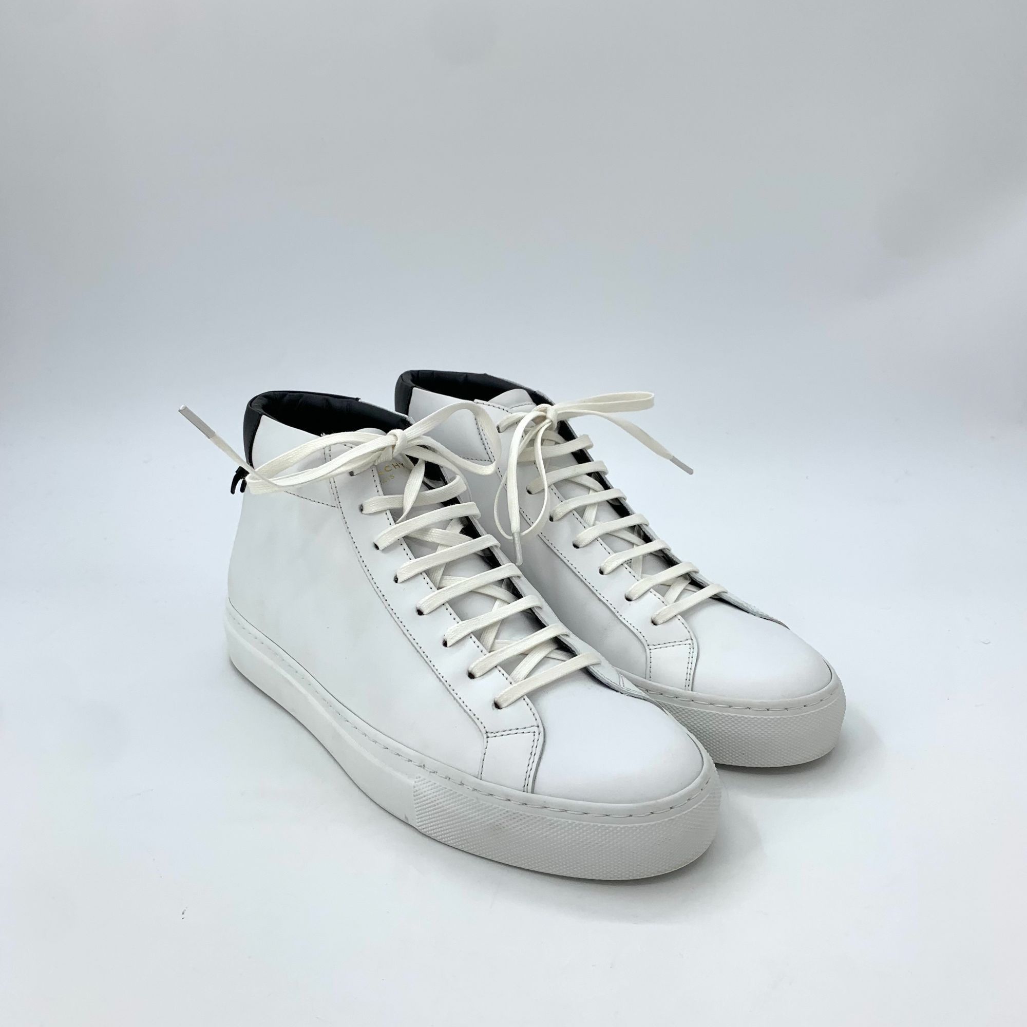 Givenchy Givenchy 40.5 White Leather Lace-Up High Top Sneakers With O Size US 7.5 / EU 40-41 - 8 Thumbnail