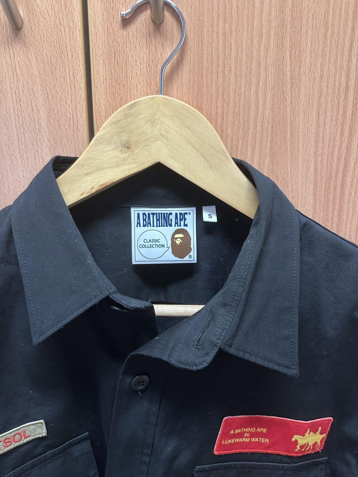 Bape Bape Shirt “Lukewarm Water” Patch Work Shirt Size US S / EU 44-46 / 1 - 4 Thumbnail