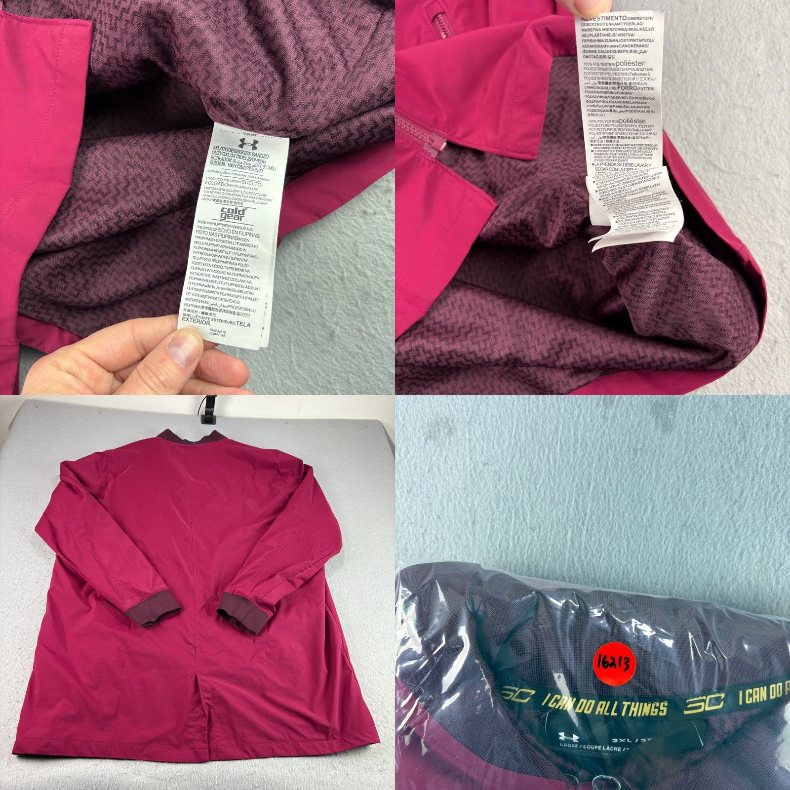 Under Armour Under Armour Steph Curry Jacket Mens 3XL Red Full Zip Long Range Windbreaker Size US XXL / EU 58 / 5 - 8 Thumbnail