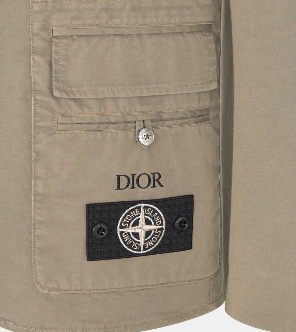 Dior × Stone Island DIOR AND STONE ISLAND JACKET Light Brown Cotton-Blend Satin Size US XL / EU 56 / 4 - 3 Thumbnail
