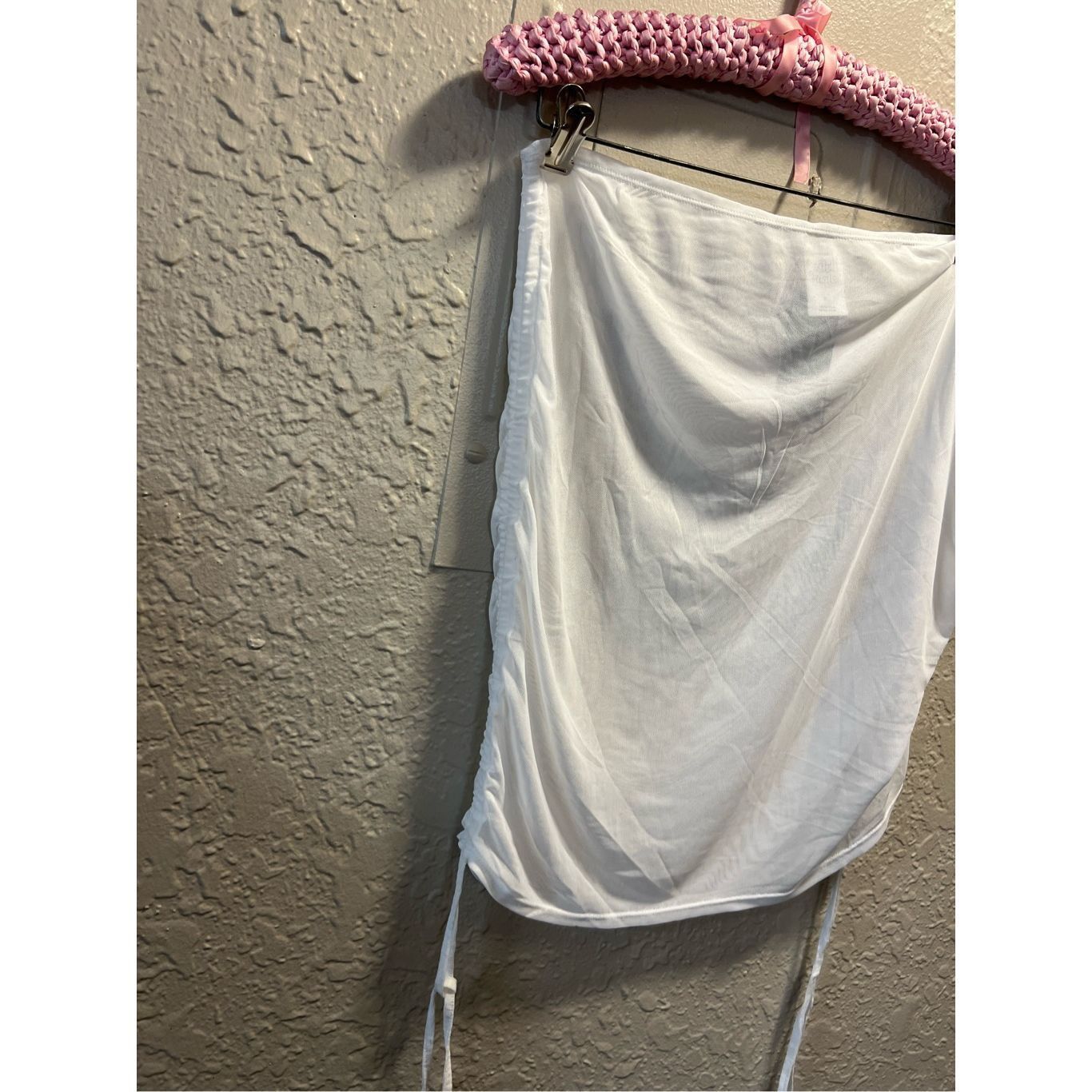 Other Wild Fable White Mesh Drawstring Cover Up Skirt Woman’s XL N Size 34" / US 12 / IT 48 - 2 Thumbnail