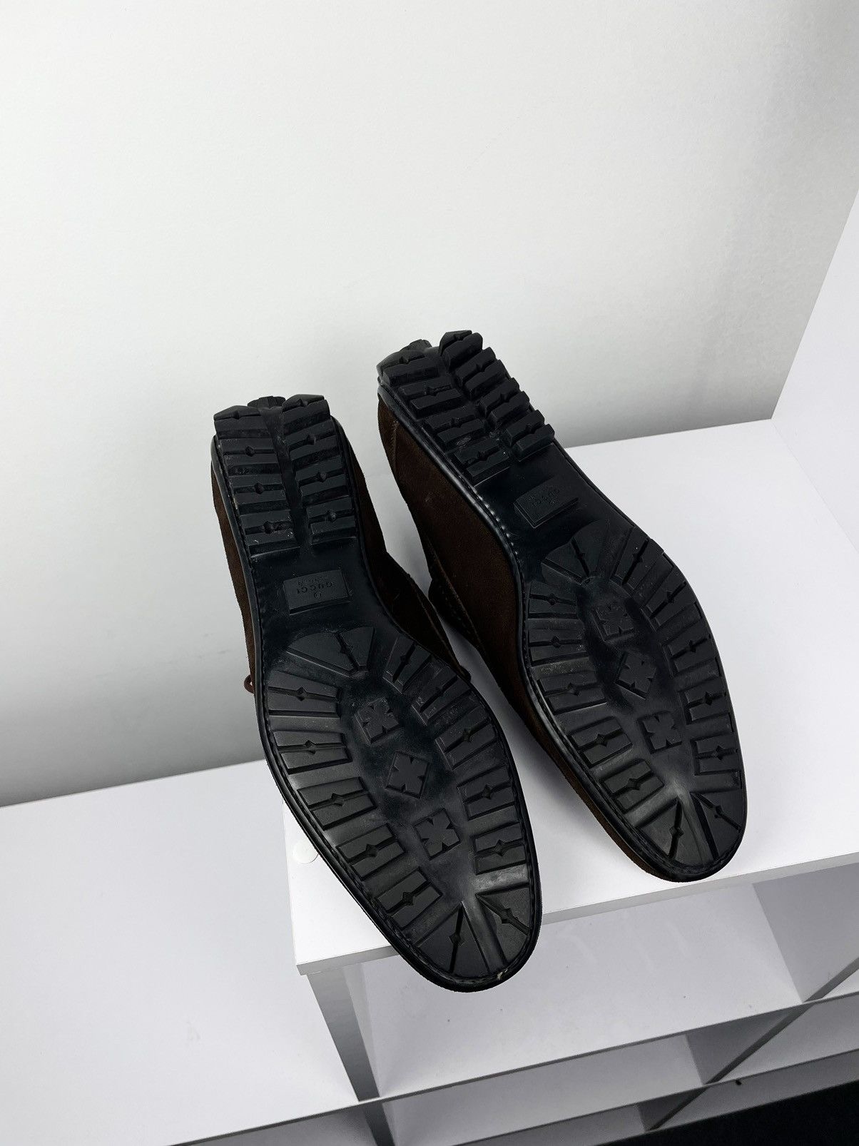 Gucci Vintage Gucci Size 9 Dark Brown Suede Leather Loafers Shoes Size US 8.5 / EU 41-42 - 11 Thumbnail
