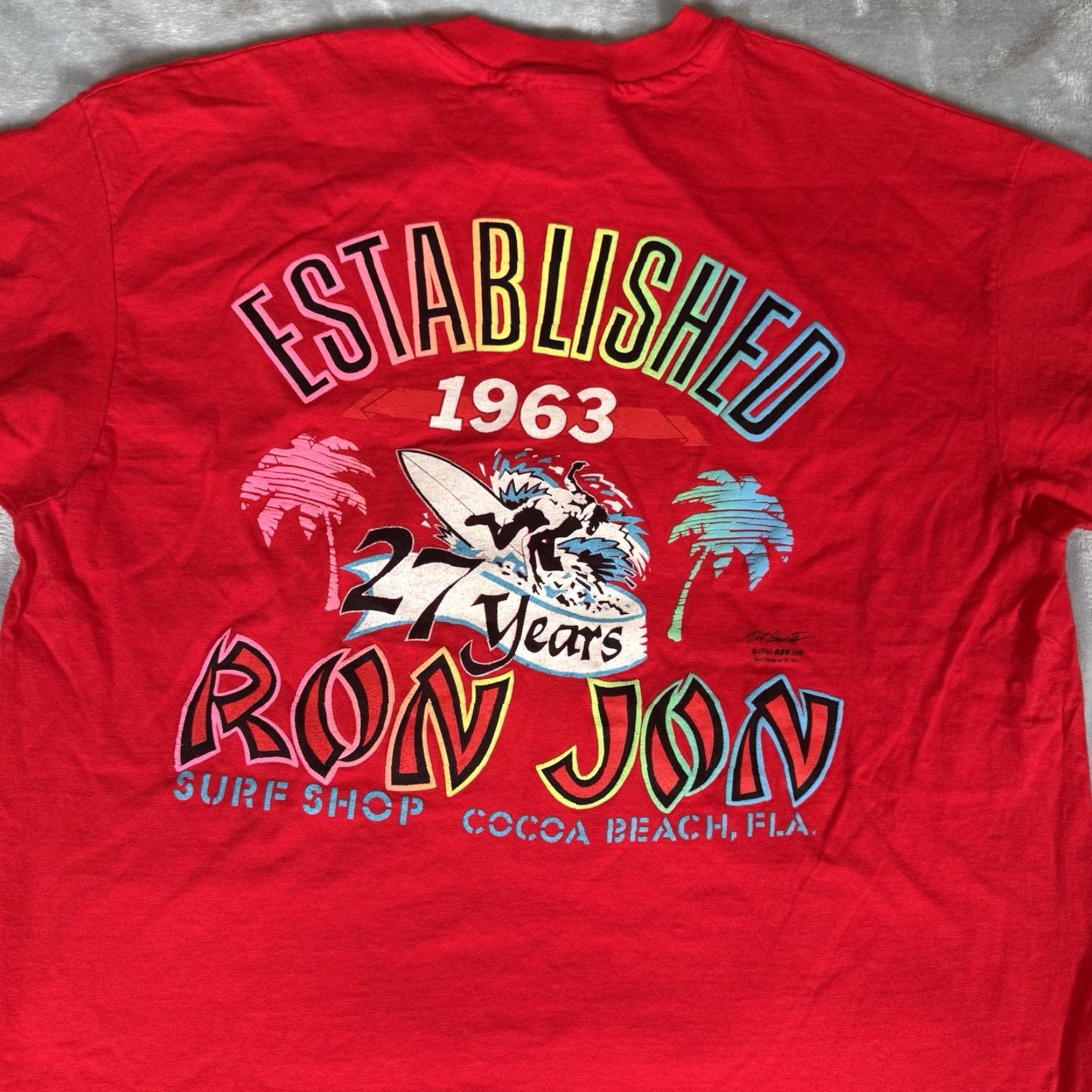 Ron Jon Surf Shop VINTAGE Ron Jon Surf Shop T-Shirt 80s Graphic Print Red Men’s XL (Fits like 2XL) Made in USA Size US XL / EU 56 / 4 - 2 Thumbnail