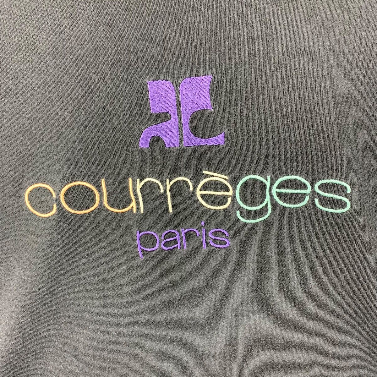 Courreges × Vintage Vintage COURRAGES Embroidery spellout logo black tee Size US L / EU 52-54 / 3 - 8 Thumbnail