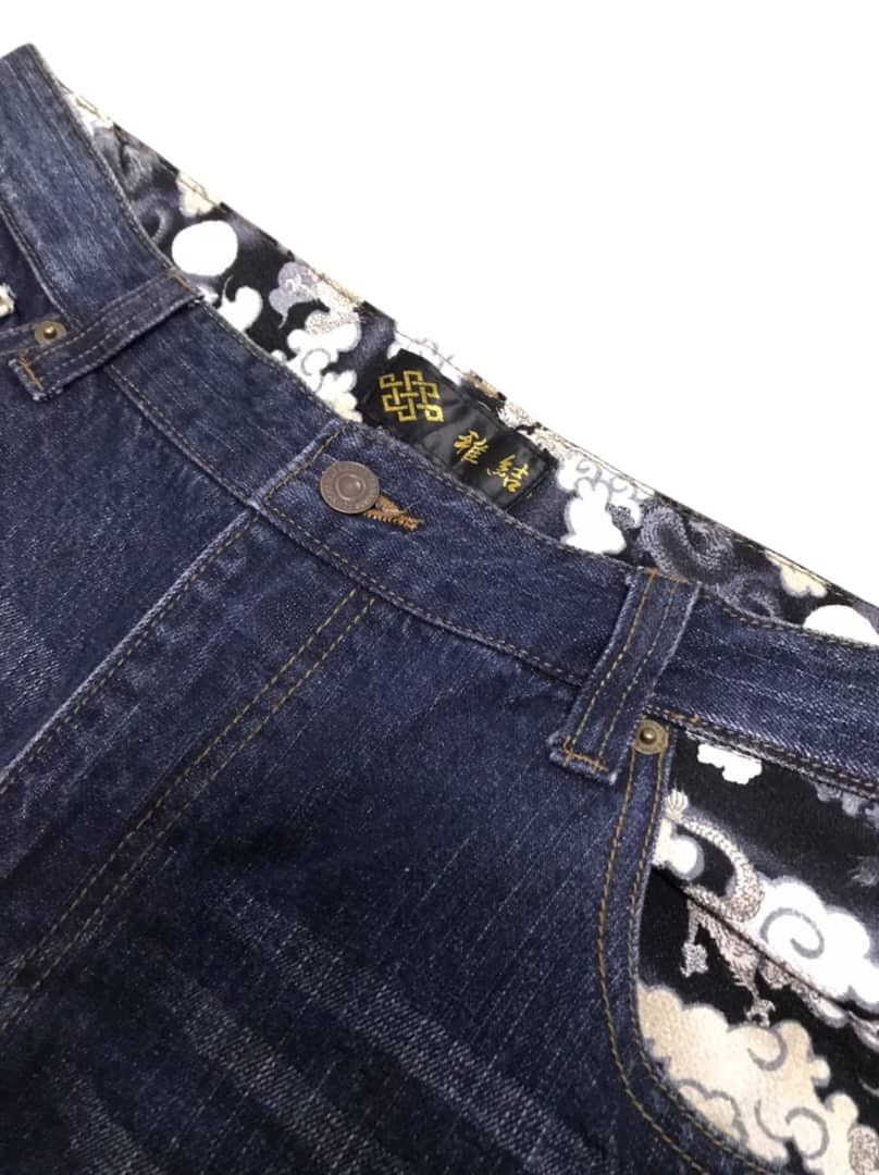 Vintage BINDING OFFER🔥🔥Blue Dragon Embroidered Denim Jeans Size US 36 / EU 52 - 4 Thumbnail