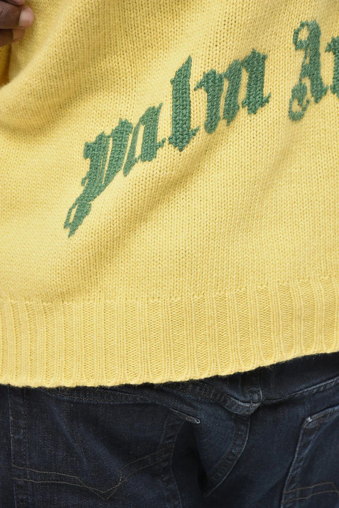 Palm Angels og1mm0326 Cashmere Blend Crew Neck Sweater in Yellow Size US S / EU 44-46 / 1 - 3 Thumbnail