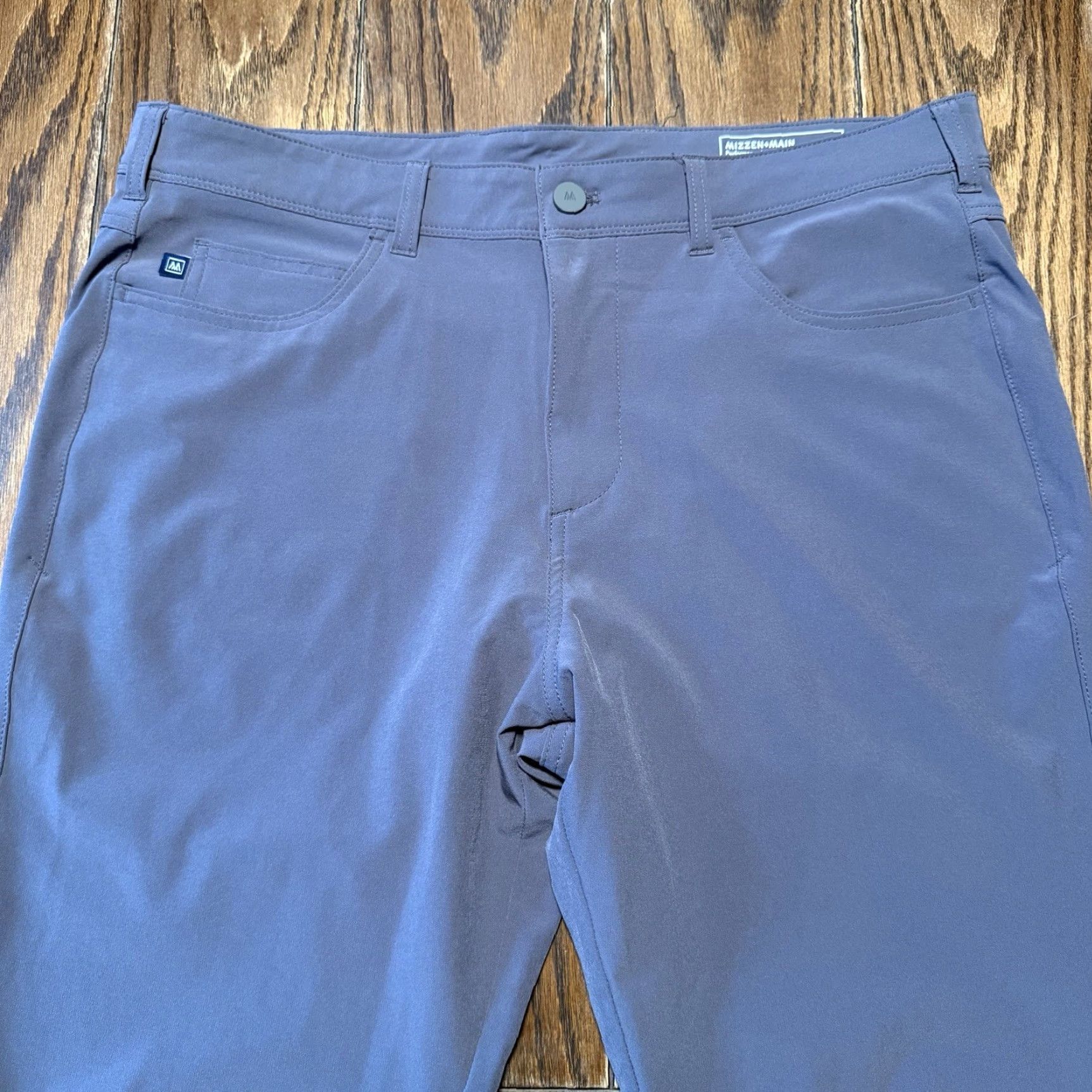 Mizzen+Main Mizzen+Main Helmsman Slim Pants Mens 35x30 Gray Blue Performance Chino Stretch Size US 35 - 3 Thumbnail