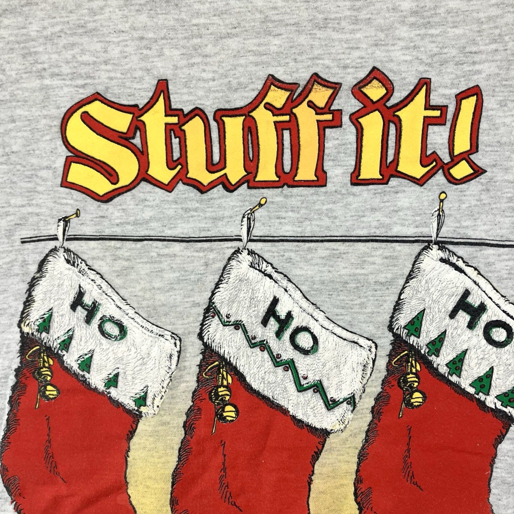 Sunray Sportswear VINTAGE Sun Sportswear T-Shirt Mens Large Gray 90s Santa Funny Graphic Print Crew Neck Christmas/Retro 1990s Size US L / EU 52-54 / 3 - 6 Thumbnail