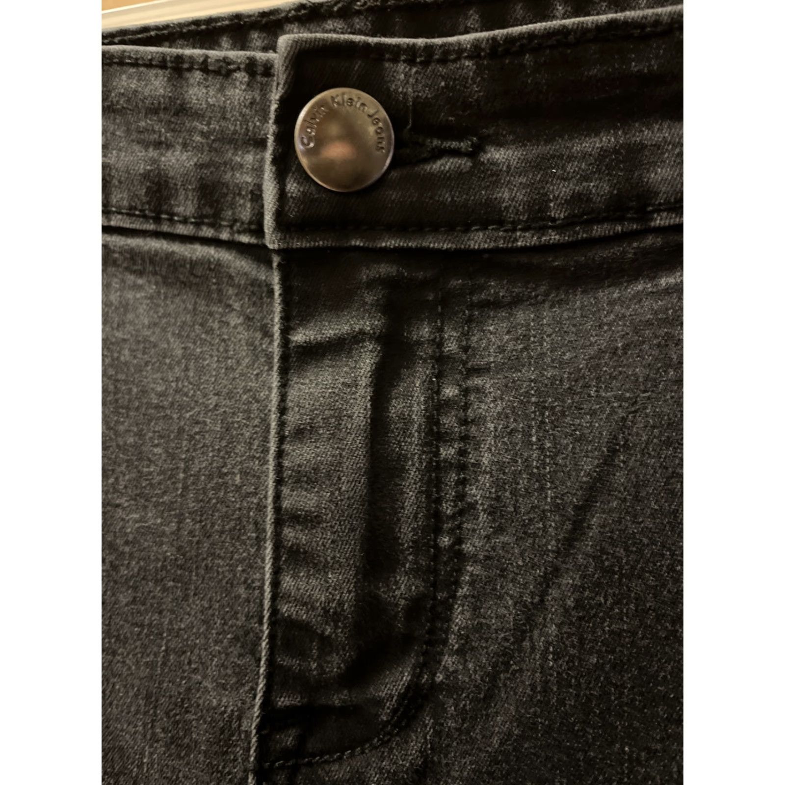 Calvin Klein VINTAGE Calvin Klein Women’s Skinny Denim Leggings Size 30 Black Stretch Pockets 90s Art Size 30" / US 8 / IT 44 - 2 Thumbnail