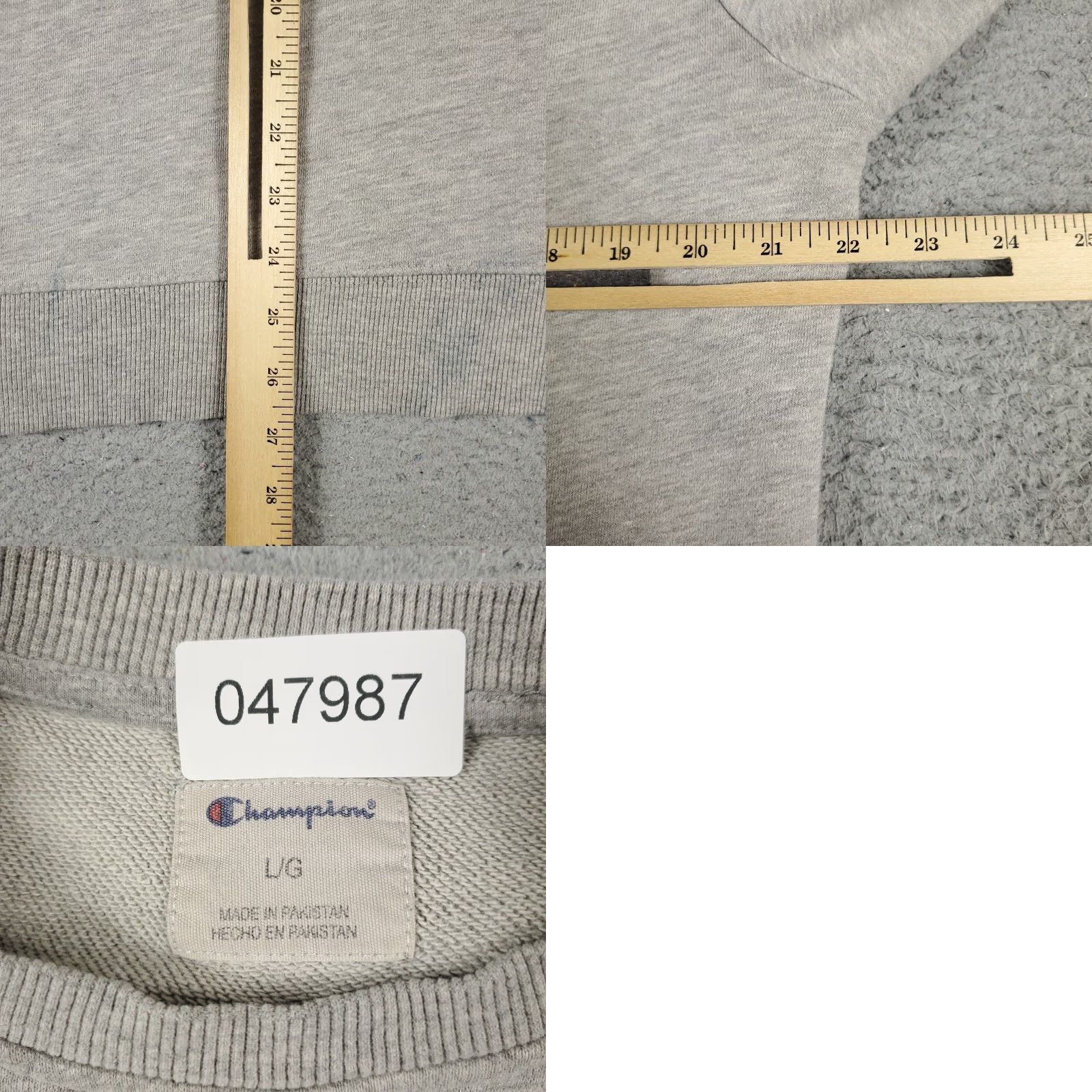Champion Champion Pullover Sweatshirt Mens Large Gray Casual Long Sleeve Mock Neck Outdoor Sports Size US L / EU 52-54 / 3 - 8 Thumbnail