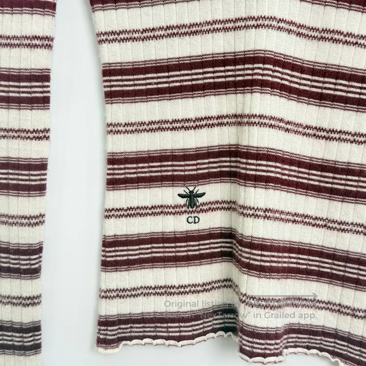 Dior Dior Striped Little Bee Embroidered Knit Top| Size XXS / US 00 / IT 34 - 2 Thumbnail