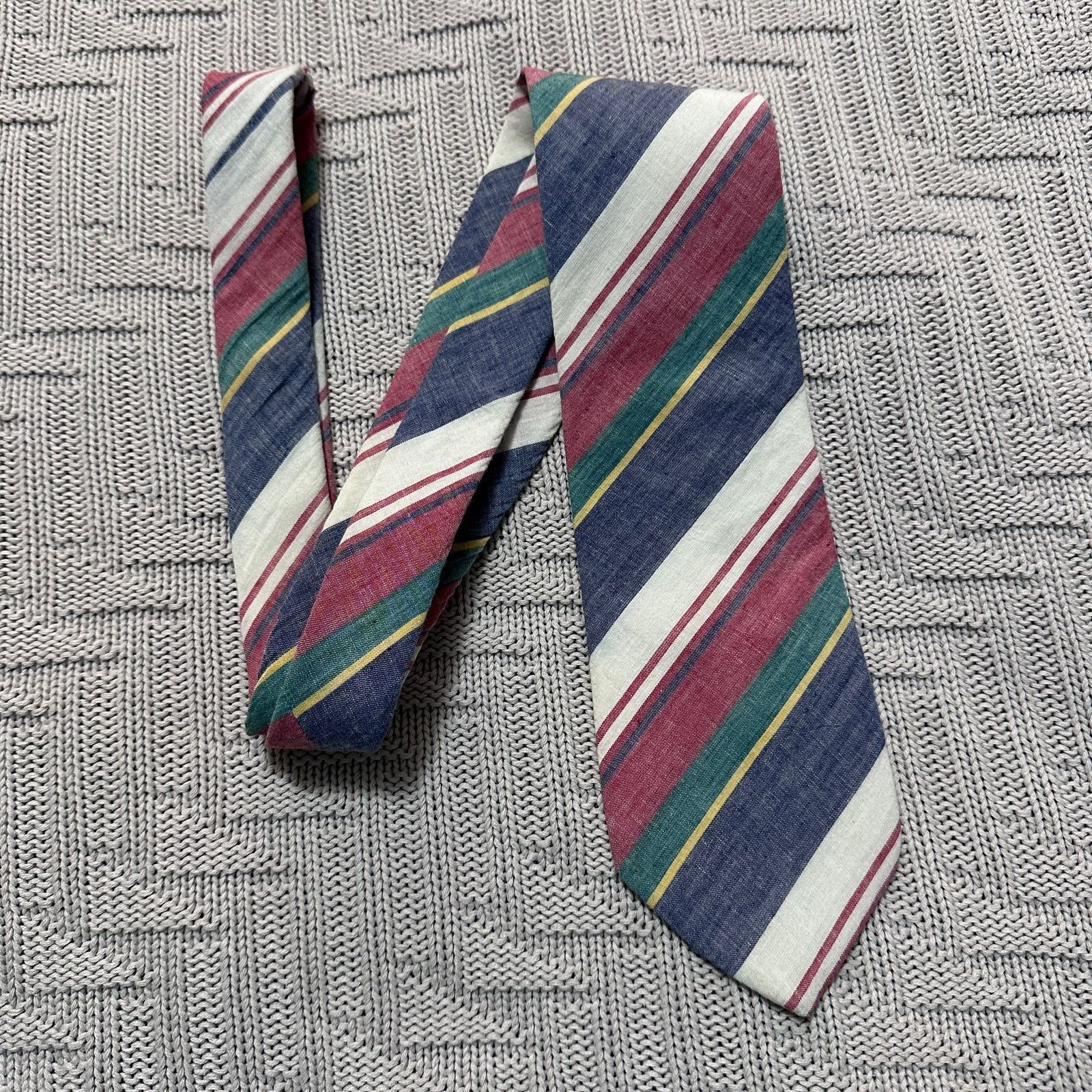 Haspel Vintage Haspel striped summer cotton tie Size ONE SIZE - 1 Thumbnail