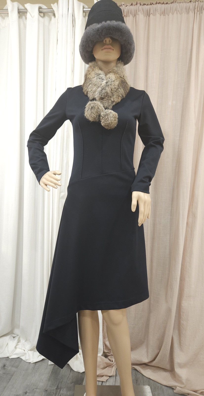 Designer × Vintage PIETRO FILIPI Elastic Asymmetrical Hem Deep-V Slim Fit Dress Size S / US 4 / IT 40 - 2 Thumbnail