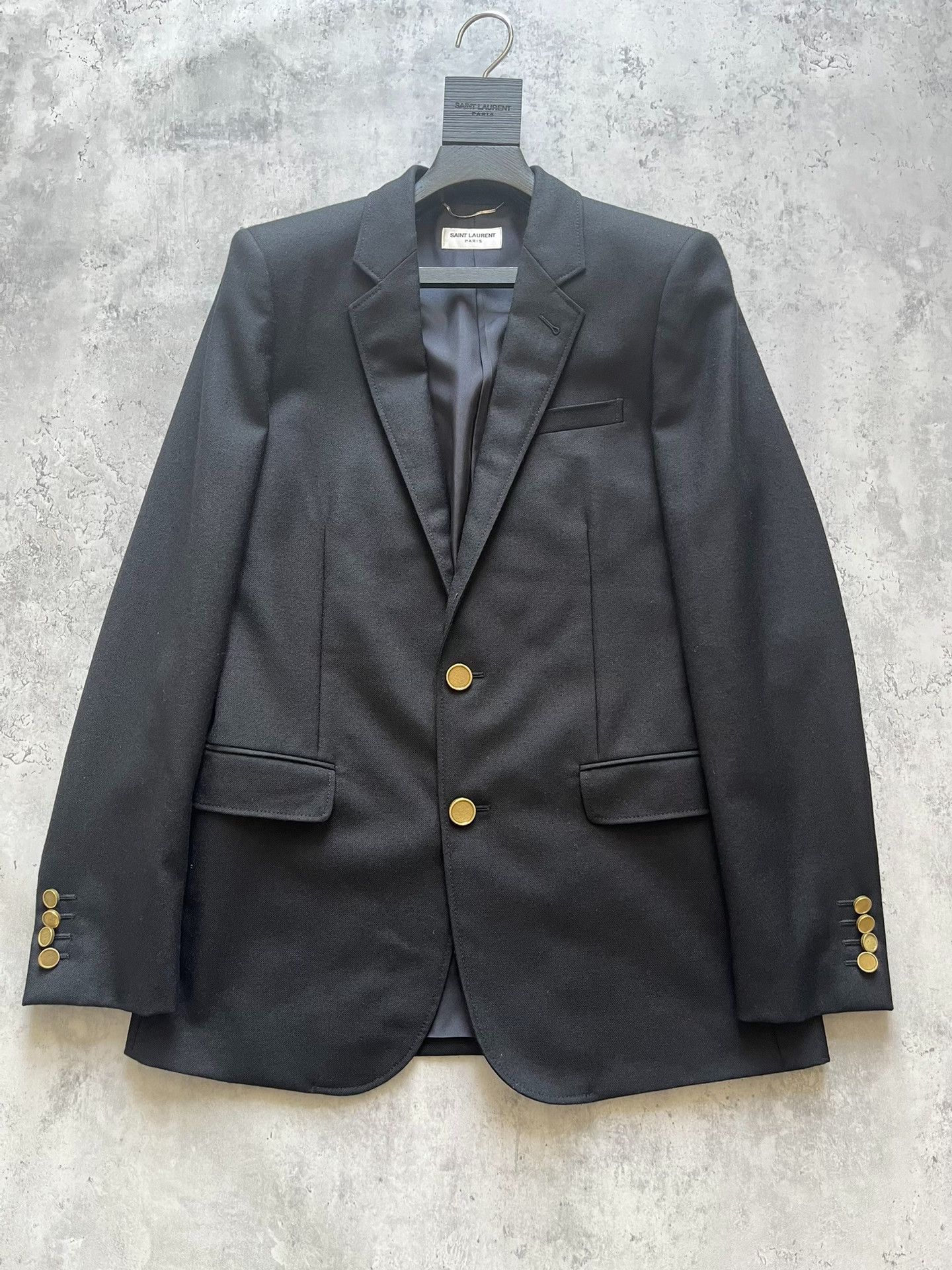 Saint Laurent Paris Saint Laurent Black Wool Slim Blazer Size US M / EU 48-50 / 2 - 1 Thumbnail