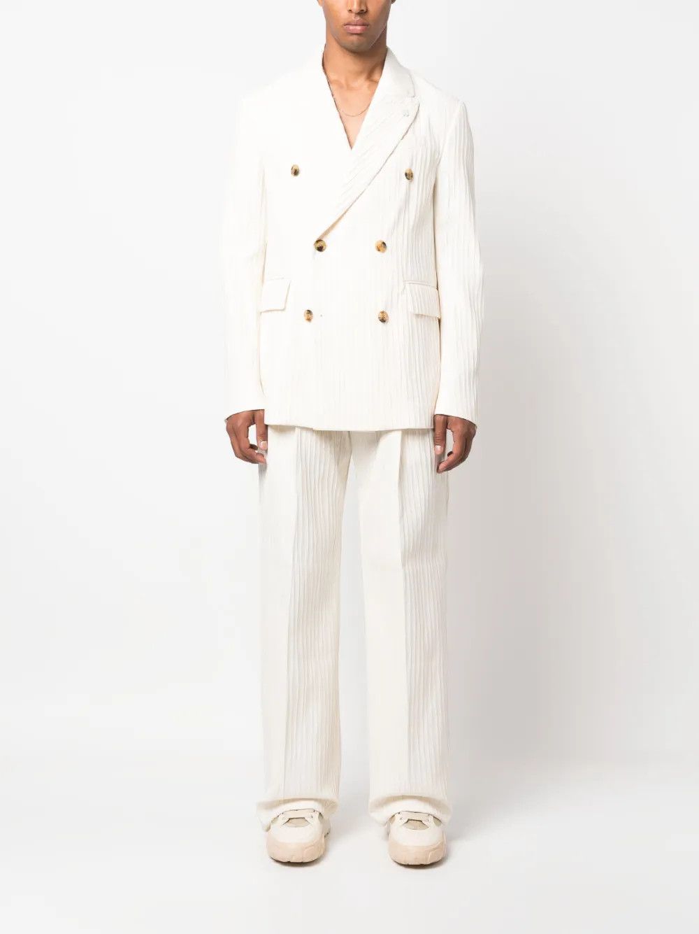 Amiri o1y0525 Blazer in Ivory Size US M / EU 48-50 / 2 - 5 Thumbnail