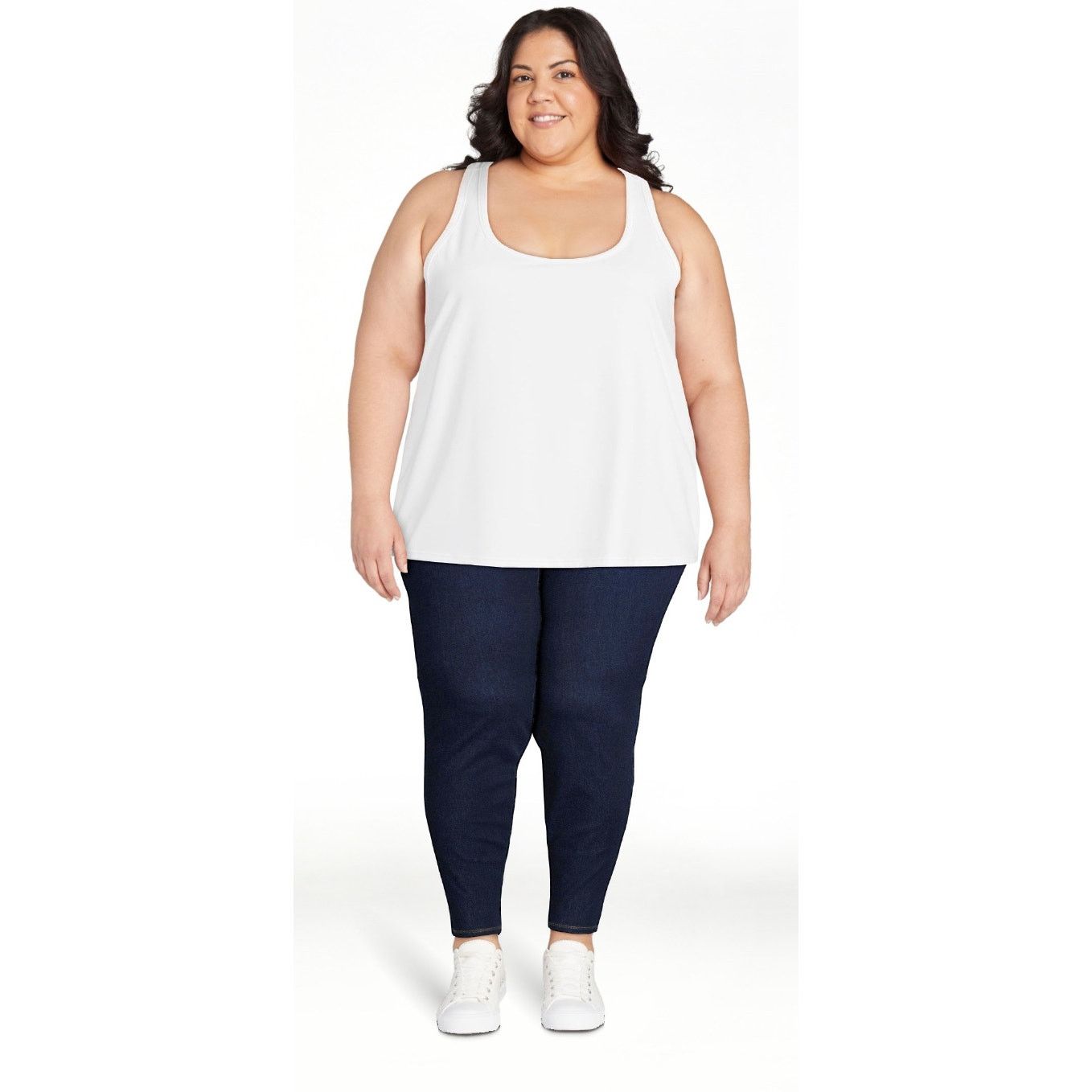 Avia Plus XXXL Performance Twist Back Sleeveless Tank Top White Size 3XL / US 20-22 - 2 Thumbnail