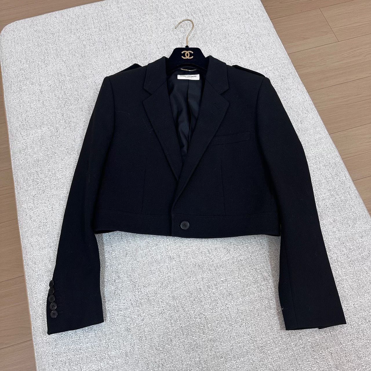 Saint Laurent Paris Saint Laurent Single-Button Cropped Blazer Size XS / US 0-2 / IT 36-38 - 1 Thumbnail
