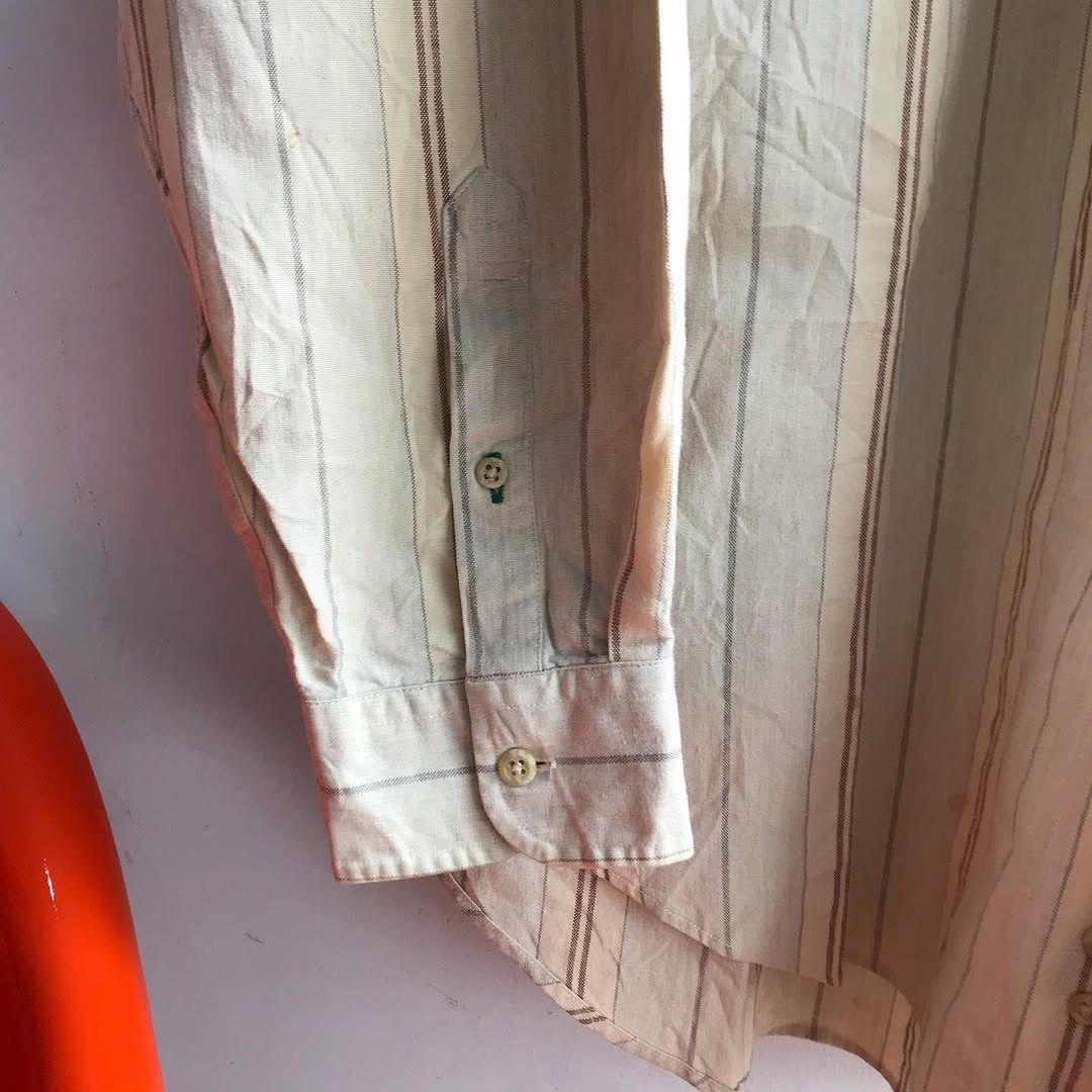 Tommy Hilfiger × Vintage Tommy Hilfiger Button Down Long Sleeves stripe shirt beige Size US L / EU 52-54 / 3 - 9 Thumbnail