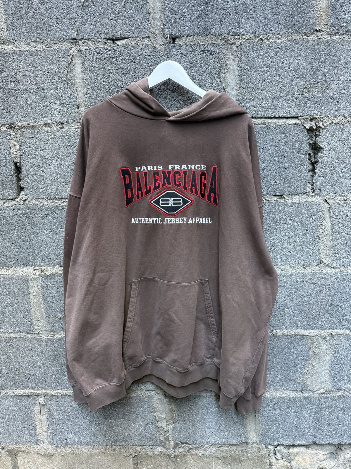 Pre-owned Balenciaga Bb Pullover Hoodie In Brown