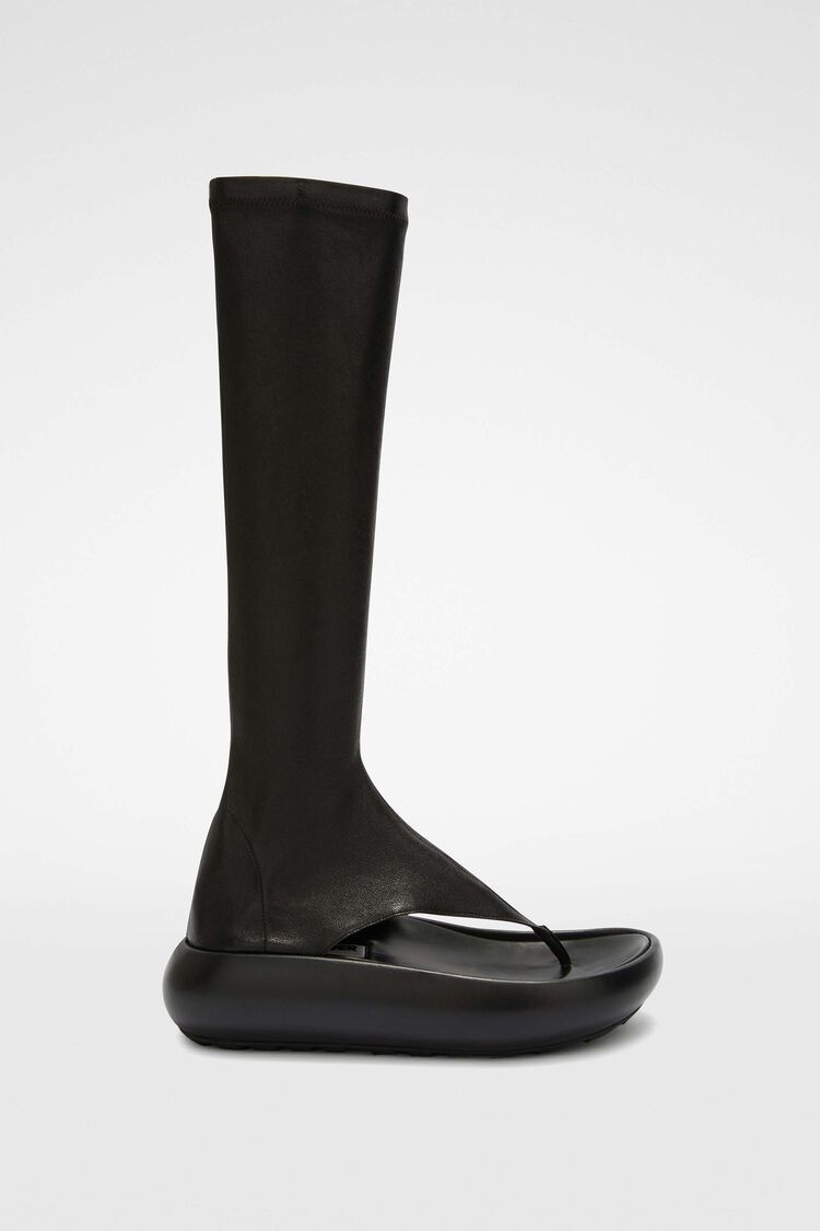 Jil Sander o1w1db10825 Knee Boots in Black Size US 7 / IT 37 - 1 Thumbnail
