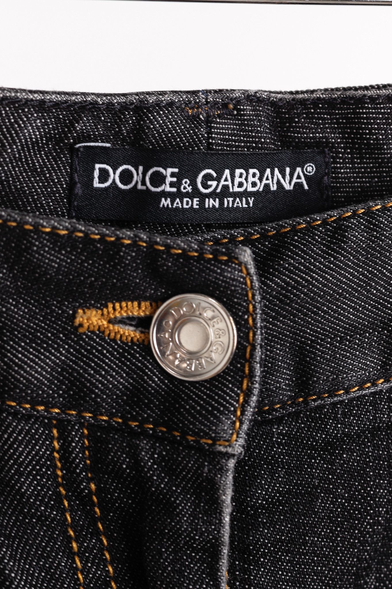 Dolce & Gabbana Dolce & Gabbana Charcoal Straight-Leg Logo Plaque Jeans Size 28" / US 6 / IT 42 - 4 Thumbnail