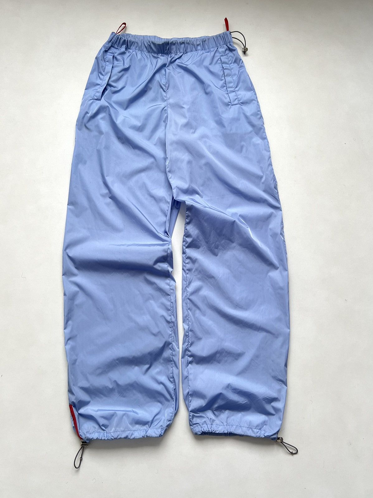 S/S99 Prada Sport Nylon Baggy Wide Leg Baby Blue Track Pants