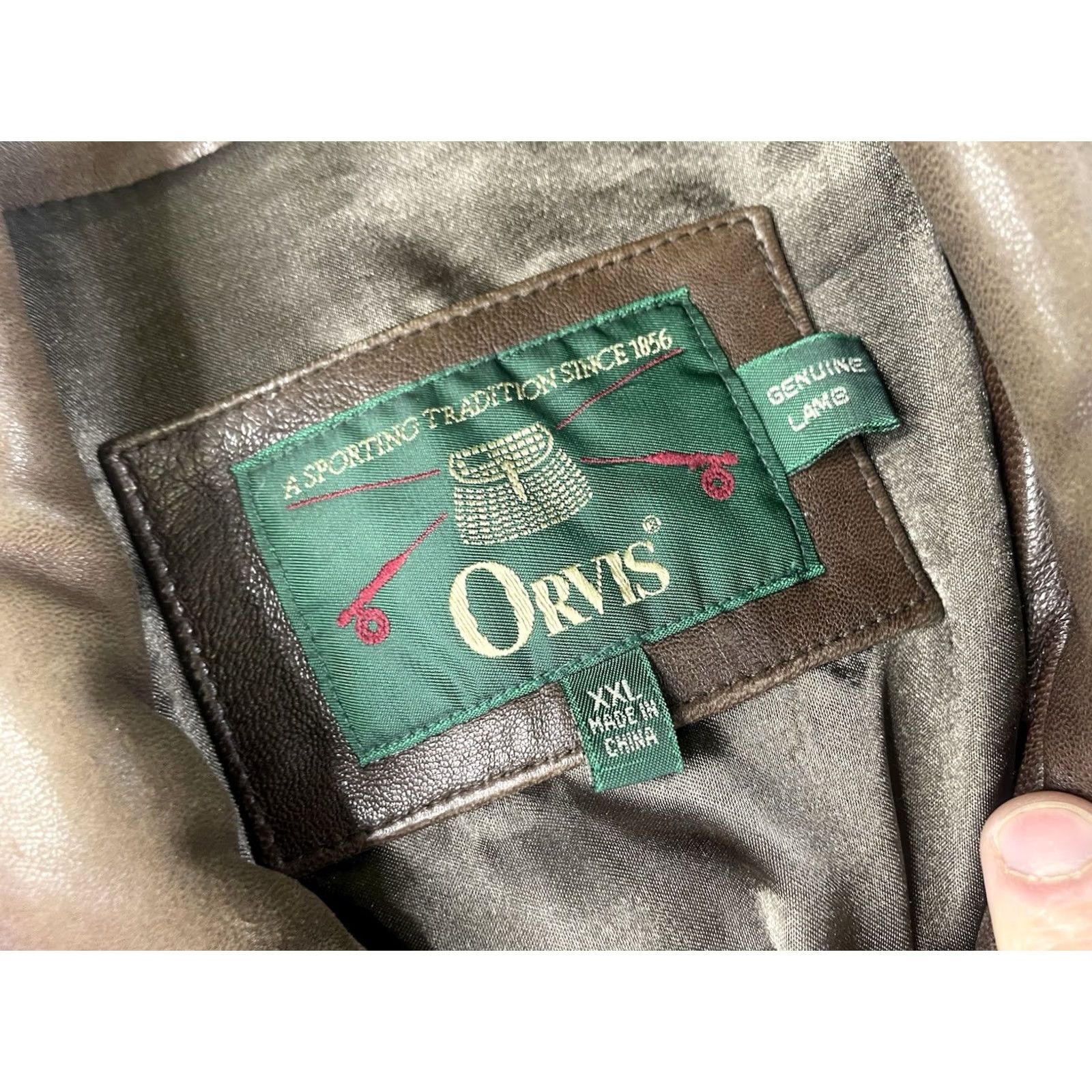 Orvis Orvis Bomber Jacket Leather Mens 2XL Brown Full Zip Pockets 90s Style Fall Winter Flight Short Jacket Size US XXL / EU 58 / 5 - 2 Thumbnail