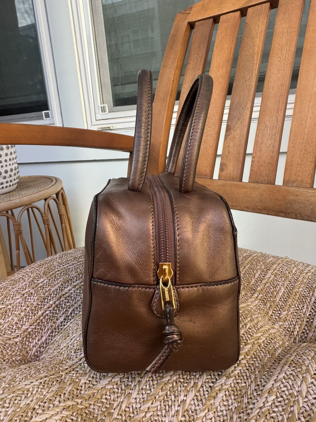 Loewe Loewe Mini Top Handle Bag – Bronze leather Size ONE SIZE - 8 Thumbnail