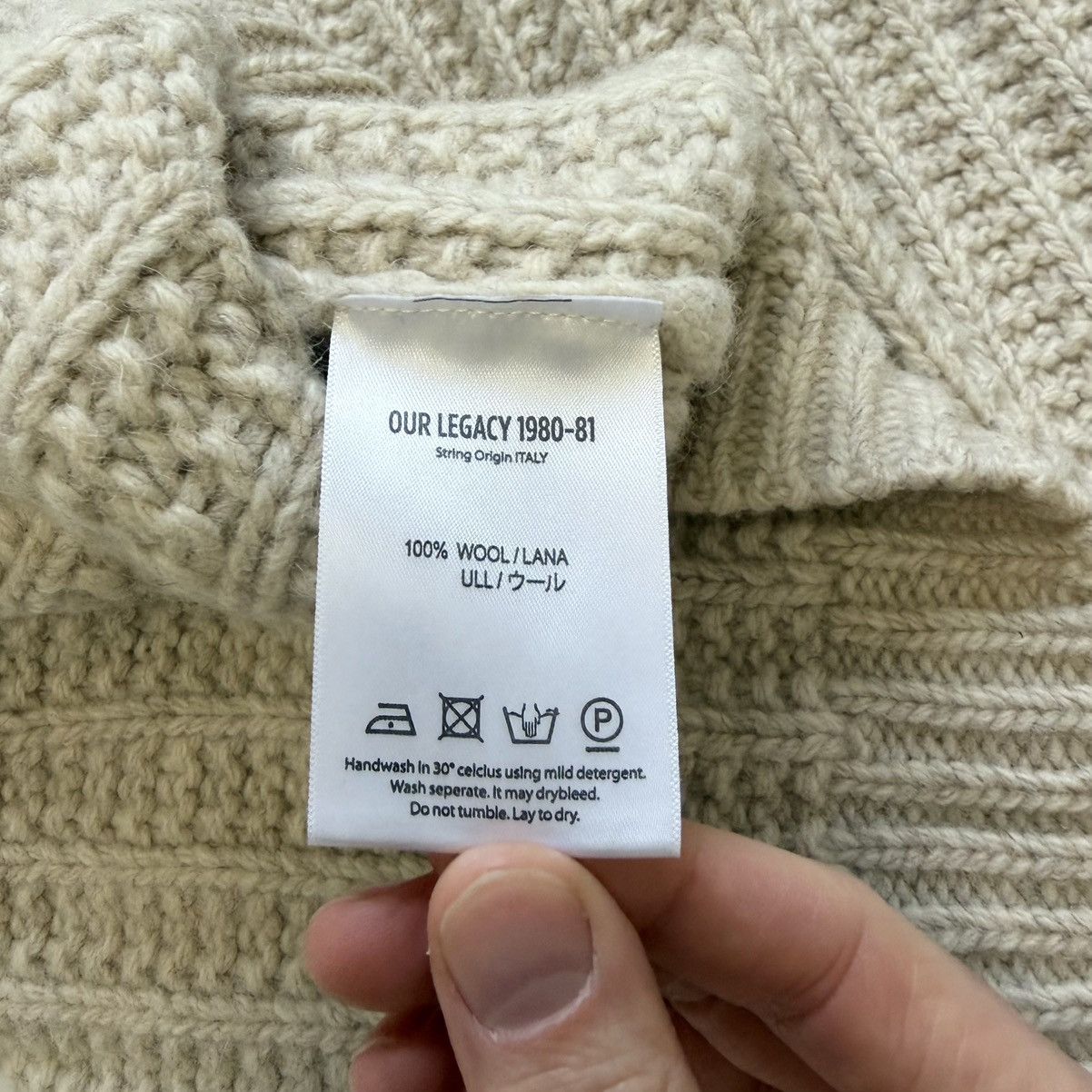 Our Legacy Cream Wool Fisherman’s Textured Sweater Size US M / EU 48-50 / 2 - 11 Thumbnail