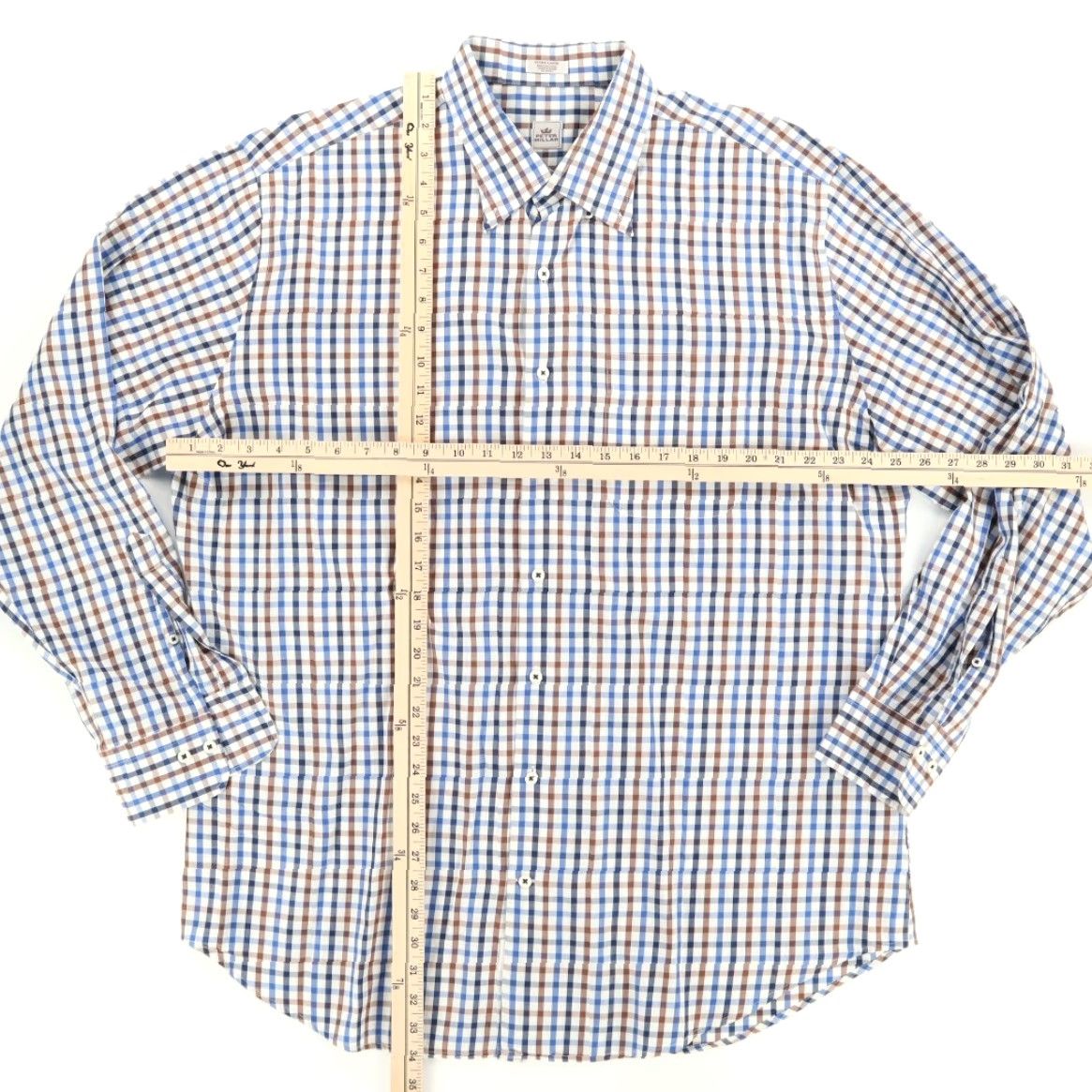 Peter Millar Peter Millar Poplin Cotton Check Long Sleeve Button Down Shirt Men's XL Shirt Size US XL / EU 56 / 4 - 3 Thumbnail