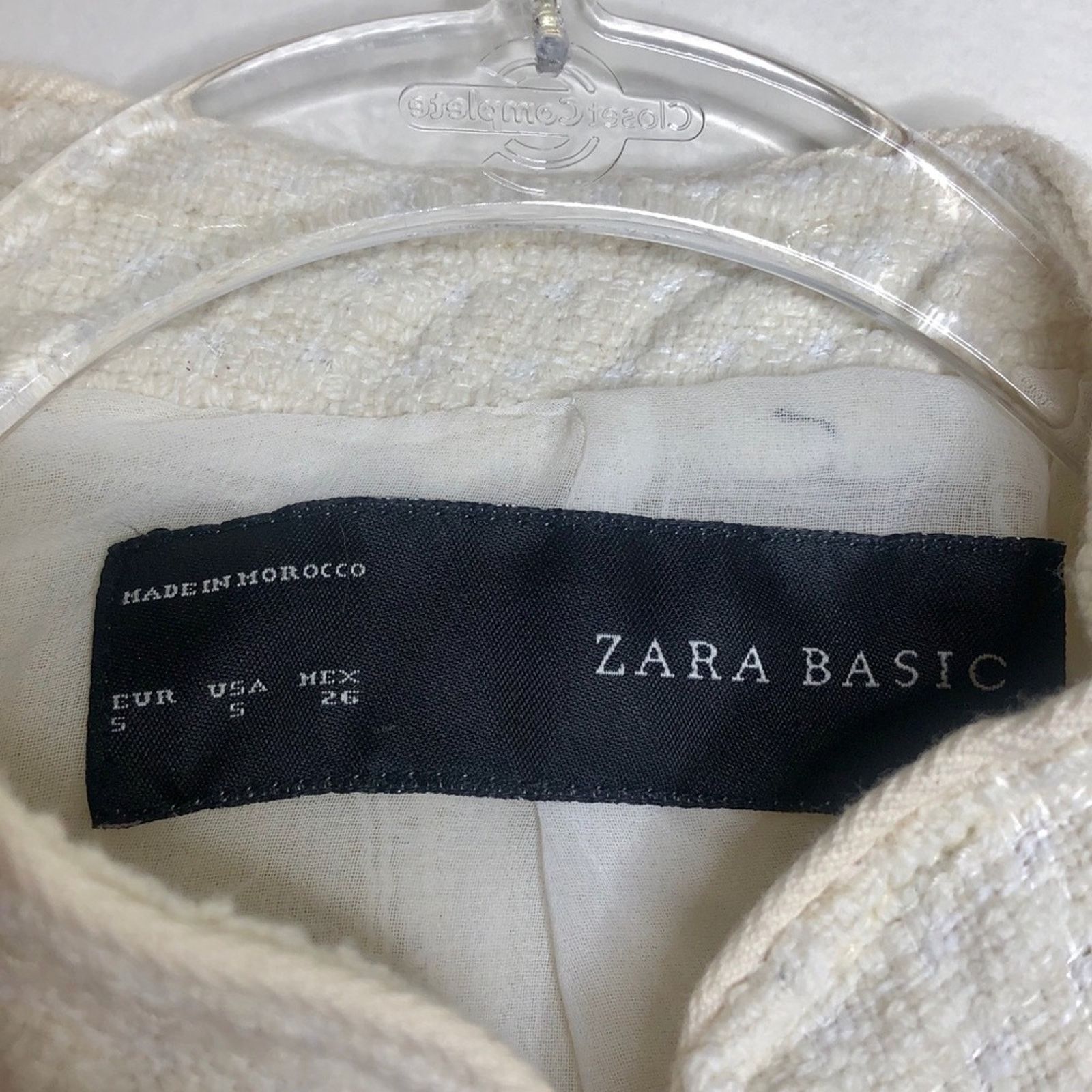 Zara Zara Basic Moroccan Cream Wool Jacket Twee Retro Glam Small Size S / US 4 / IT 40 - 6 Thumbnail