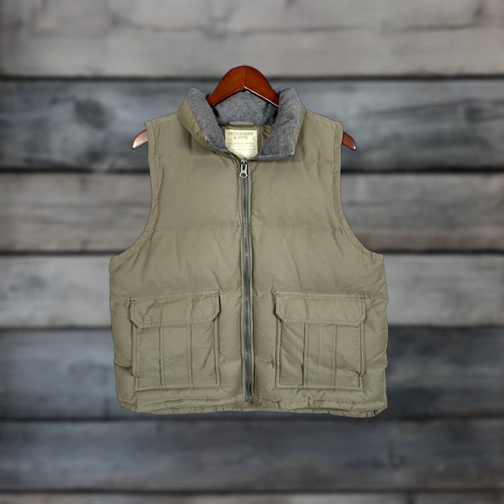 Abercrombie & Fitch VINTAGE Abercrombie & Fitch Goose Down Puffer Vest Adult Large Green Zip Up Standing Collar 90s Nature Hiking Mens Size US L / EU 52-54 / 3 - 1 Thumbnail