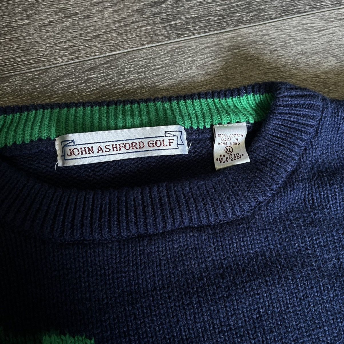 John Ashford × Vintage Vintage 1990s John Ashford Golf Knit All Over Logo Sweater Size US XL / EU 56 / 4 - 4 Thumbnail