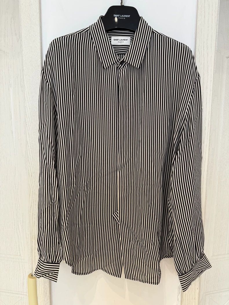 Saint Laurent Paris Saint Laurent Striped Silk Shirt Size 38- DMC Size US S / EU 44-46 / 1 - 1 Thumbnail