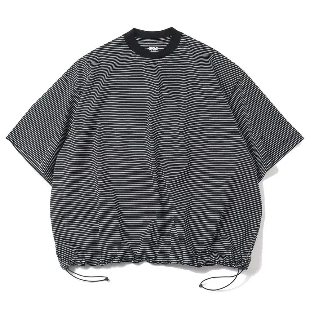 black striped balloon sleeve short t-shirt