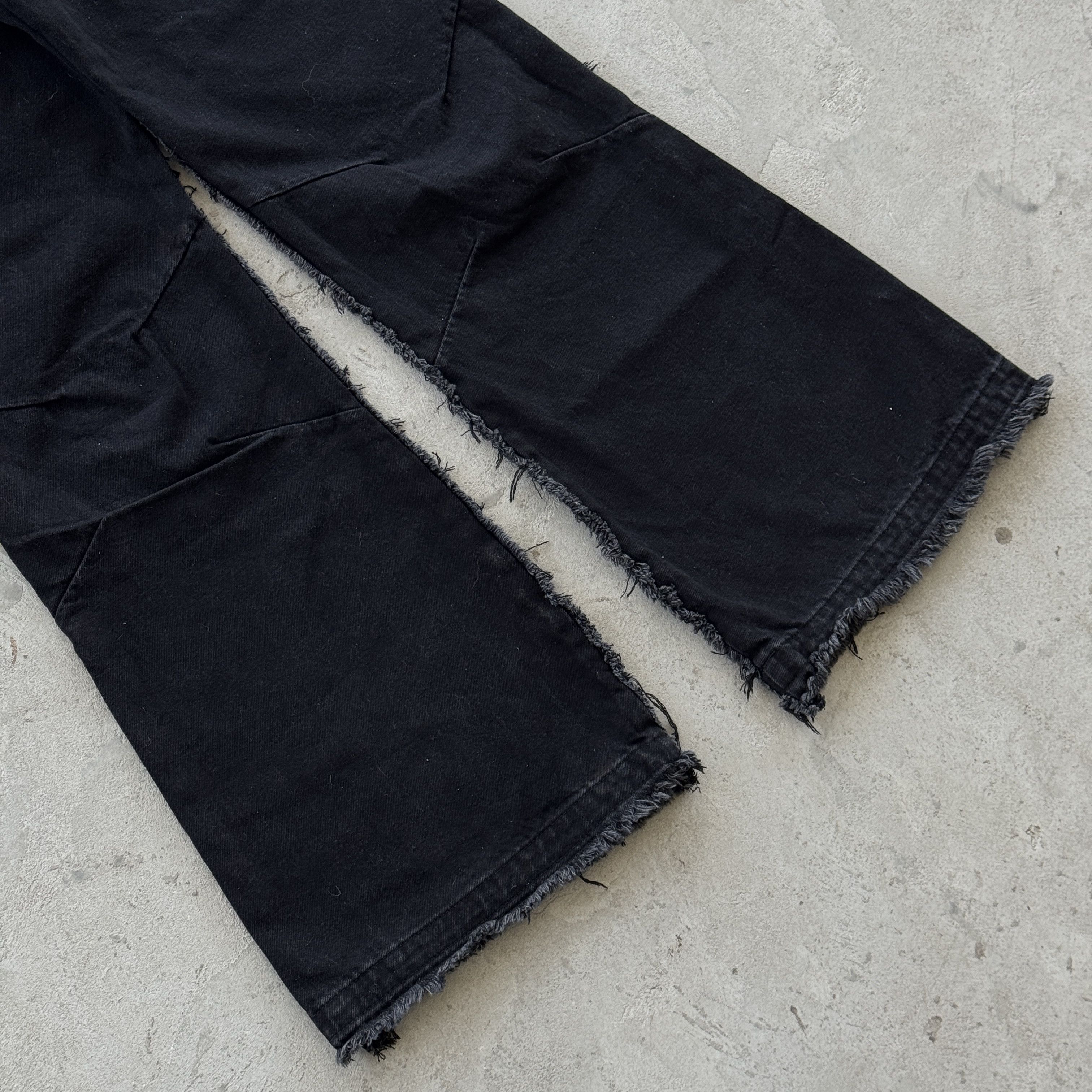 No Faith Studios No Faith Studios Black Frayed Patchwork Flared Jeans M Size 32" / US 10 / IT 46 - 9 Thumbnail