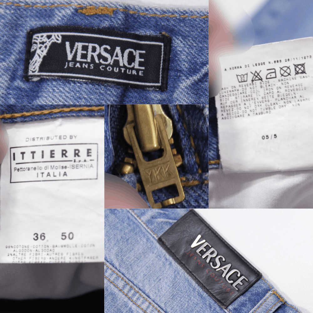 Versace 90S Logo Sanded Jeans Vintage Size US 36 / EU 52 - 7 Thumbnail