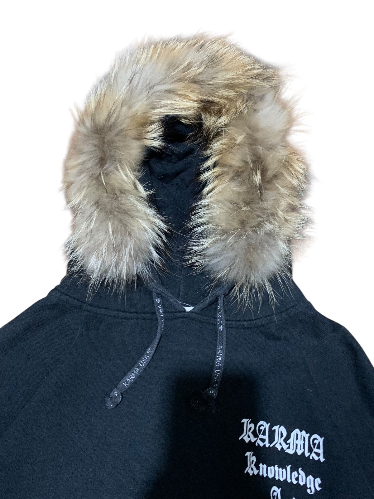Beauty Beast Vintage KARMA tribal cross gothic punk fur hoodie oversized Size US M / EU 48-50 / 2 - 6 Thumbnail