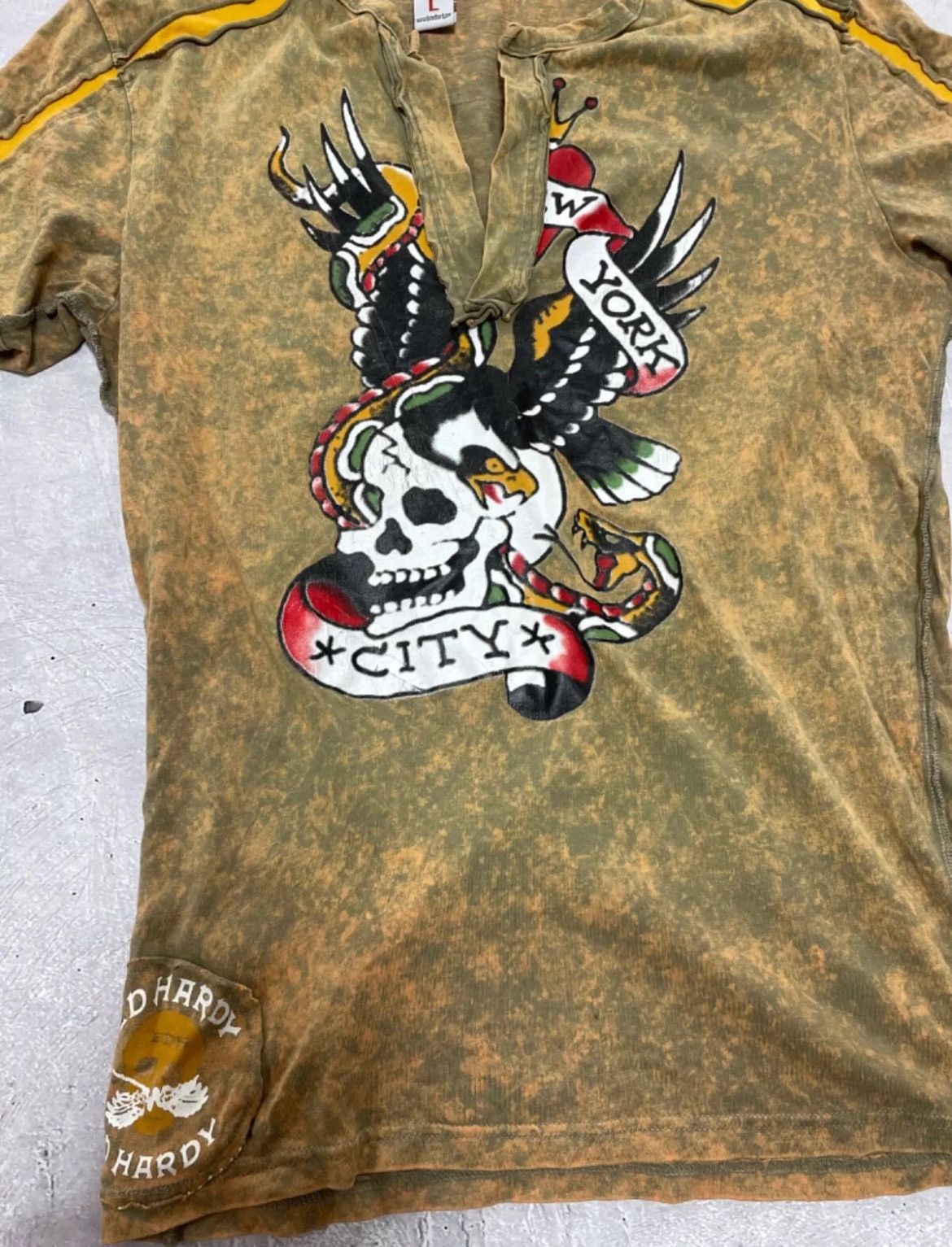 Ed Hardy × Vintage ed hardy vintage t shirt printed Yk2 woman's Size L / US 10 / IT 46 - 3 Thumbnail