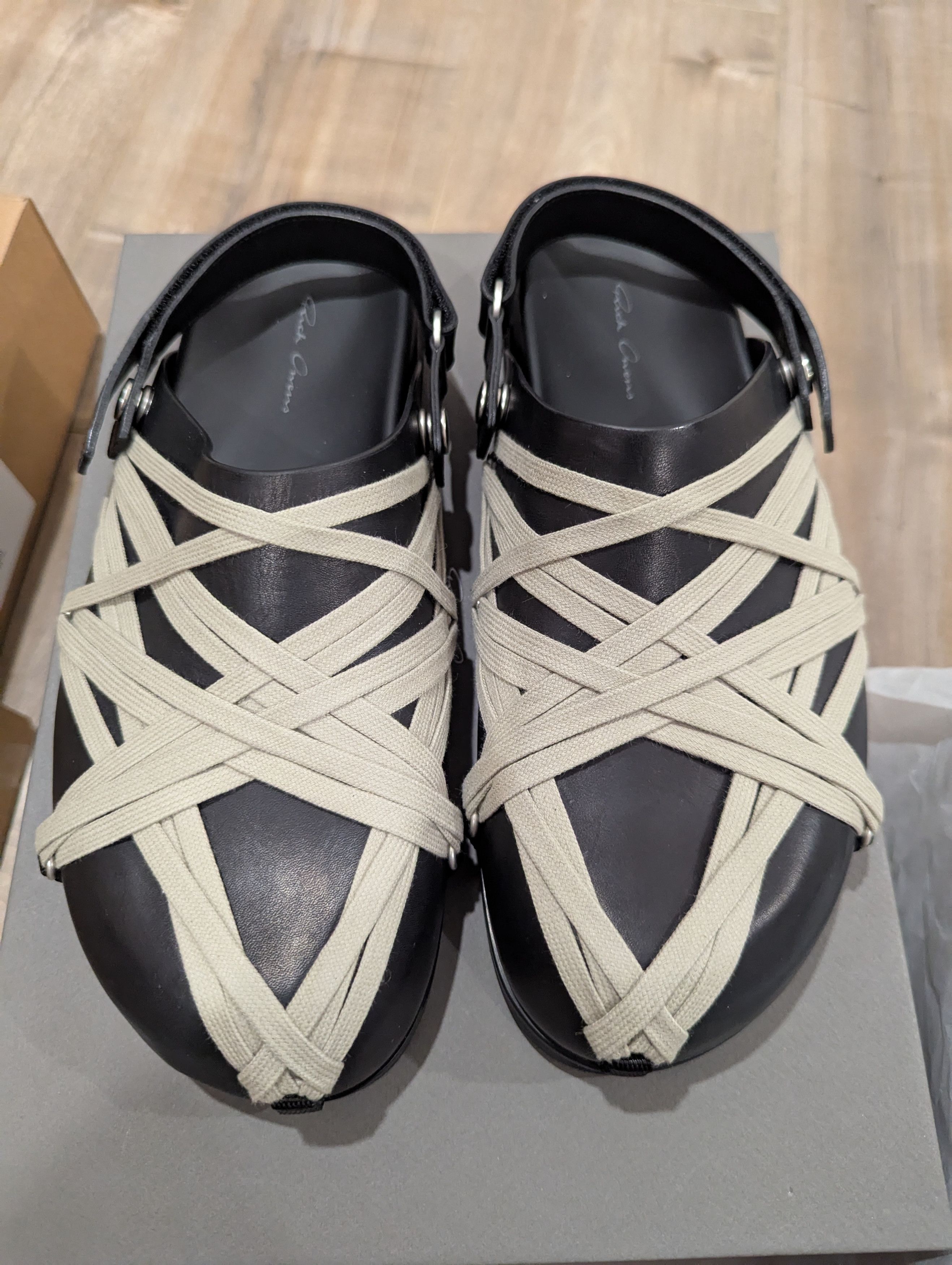 Rick Owens Rick Owens Black Hollywood Megalaced Mules SIZE