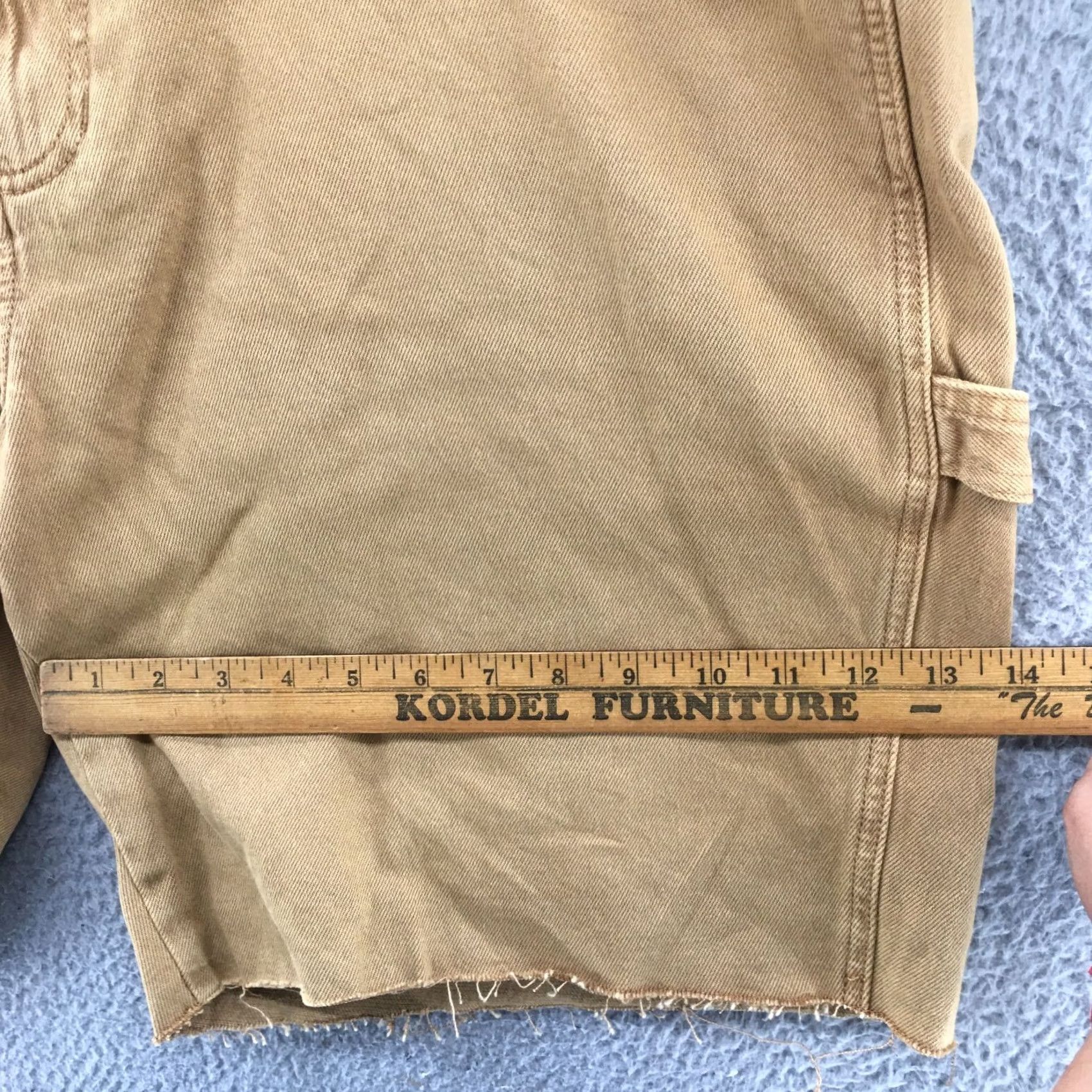 Vintage Arizona Jean Co Baggy Bermuda Shorts Mens 46 Brown Denim Cotton Blend Casual Regular 5-Pocket Pockets Beltless Zip Front 9.5in Inseam Size US 30 / EU 46 - 5 Thumbnail