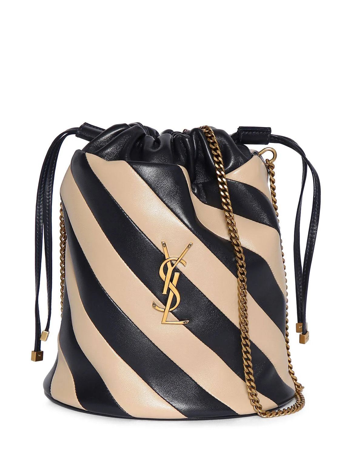 Saint Laurent Paris o1b1hav110924 Size: OS / Alix Leather Bucket Bag Navy & Nude Size ONE SIZE - 1 Thumbnail